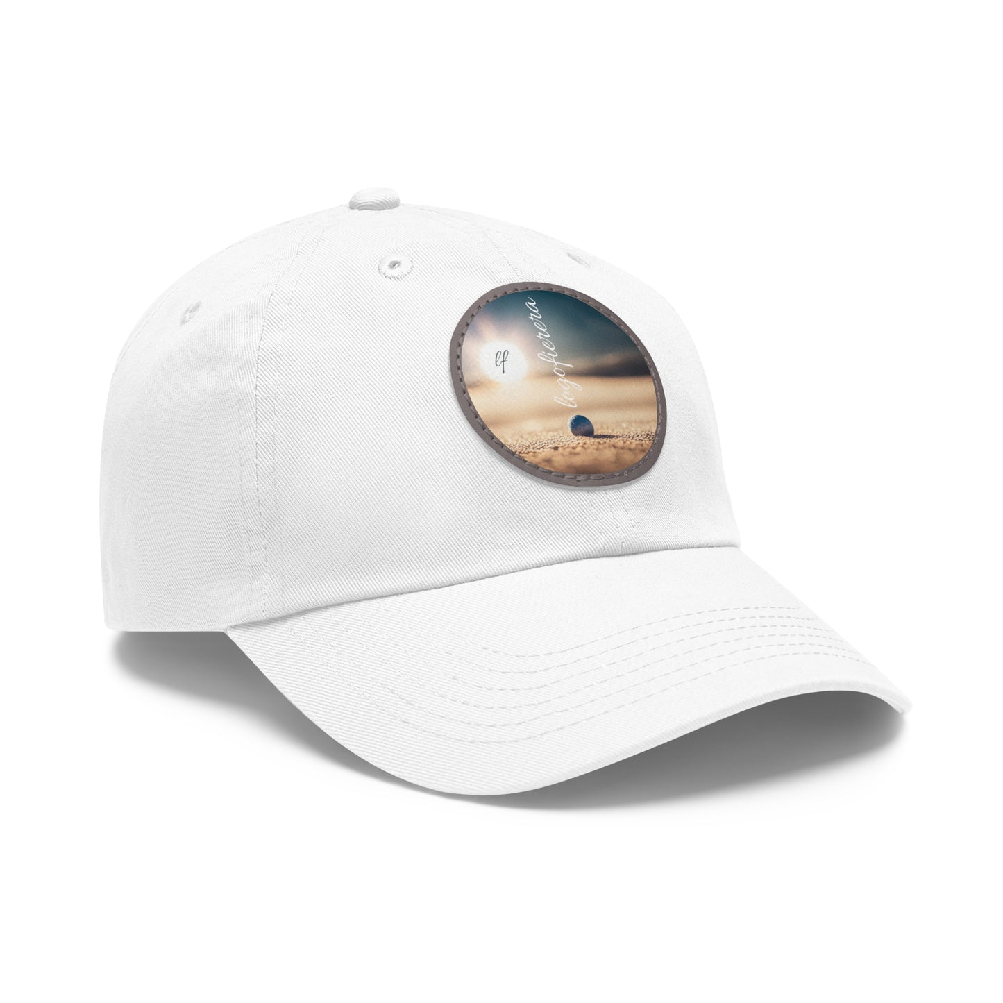 Dad Hat with Leather Patch (Round)