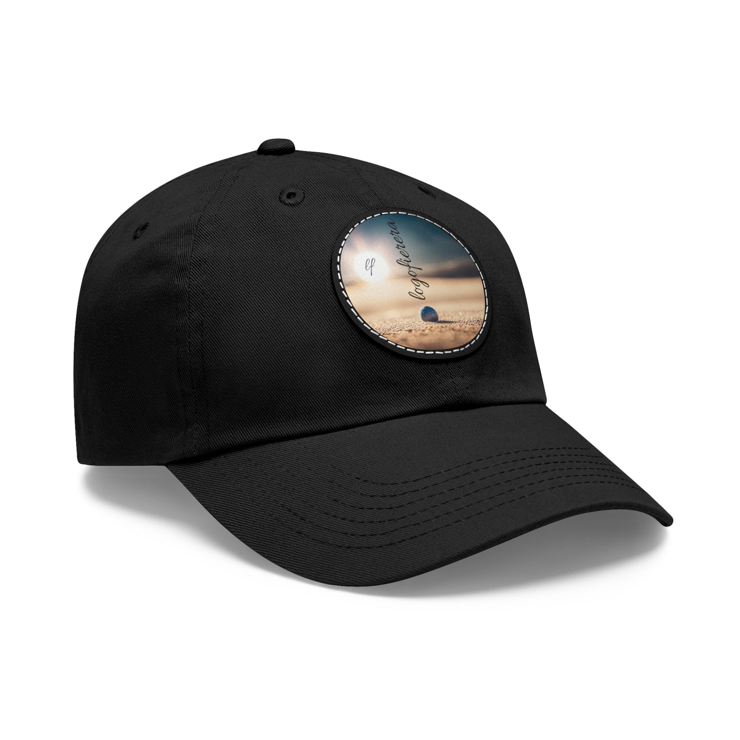 Dad Hat with Leather Patch (Round)