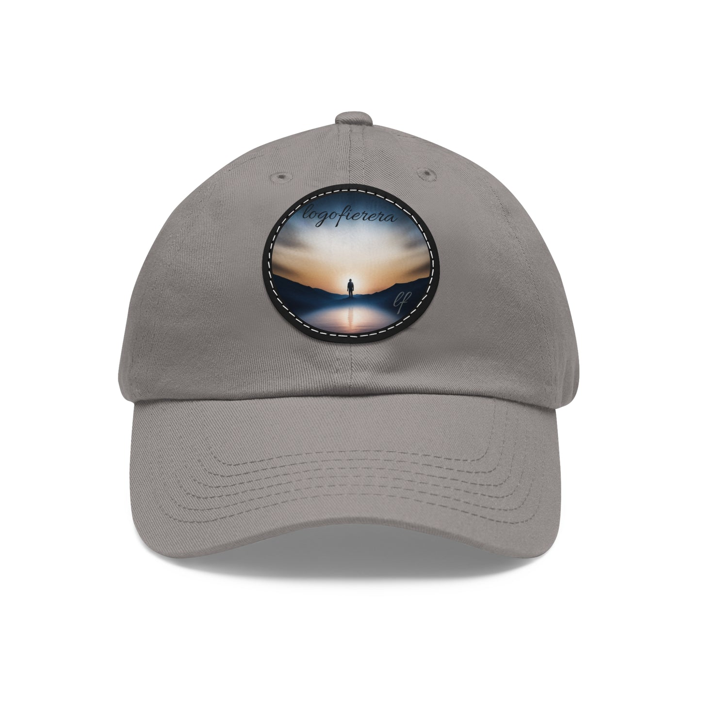 Dad Hat with Leather Patch (Round)