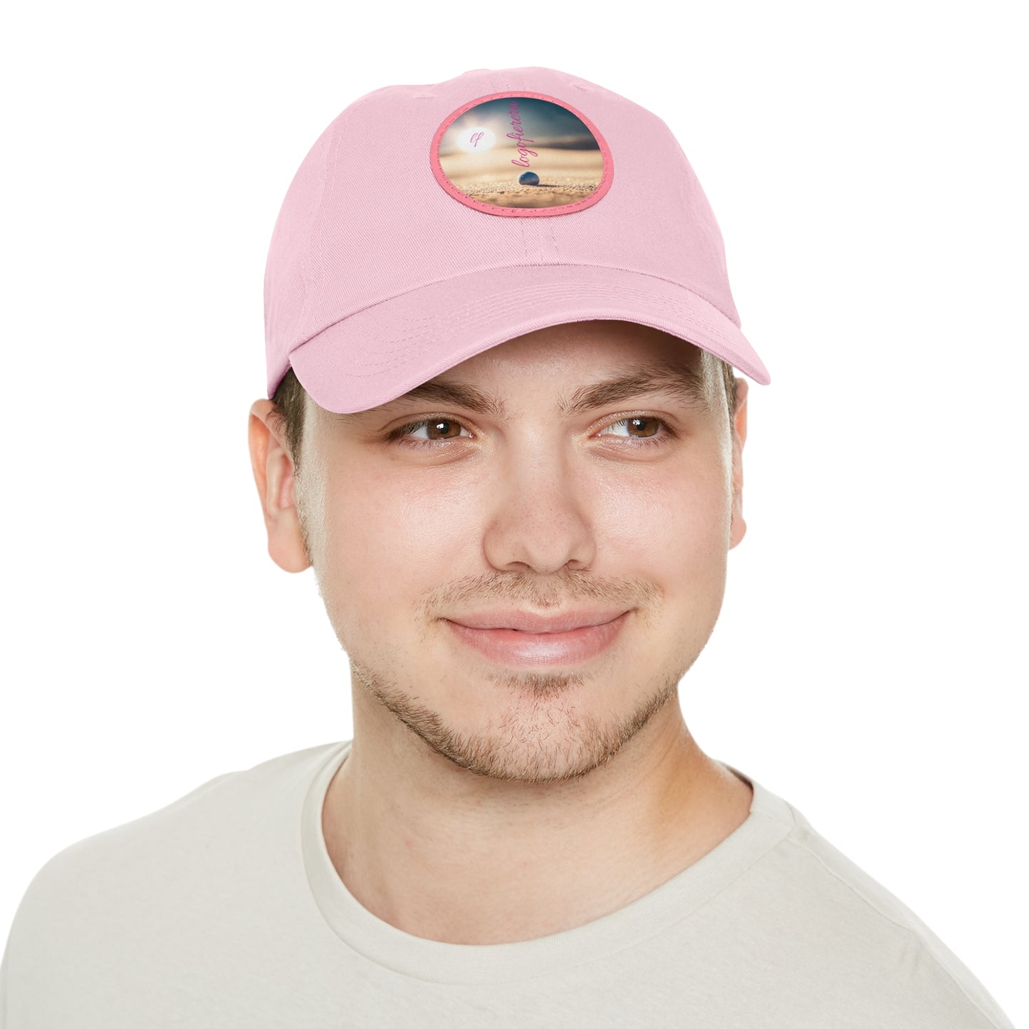 Dad Hat with Leather Patch (Round)